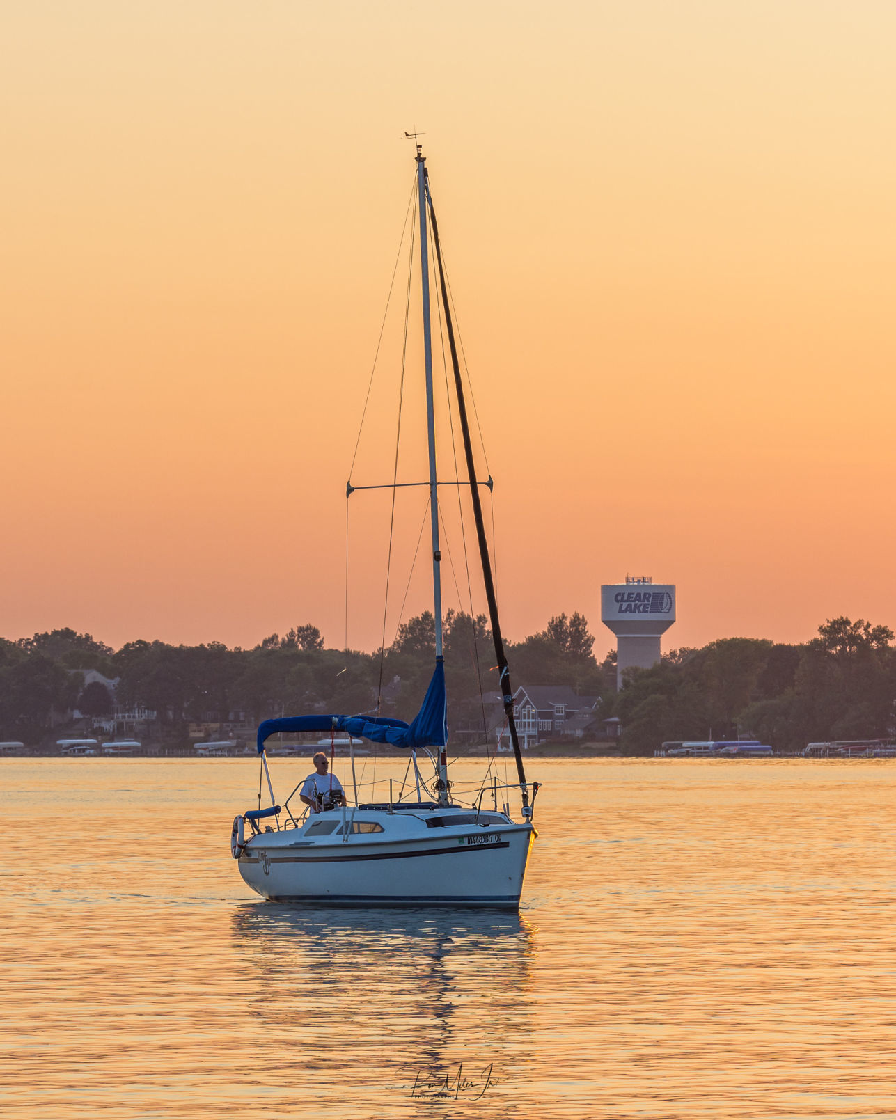 Clear Lake sailing near sunset